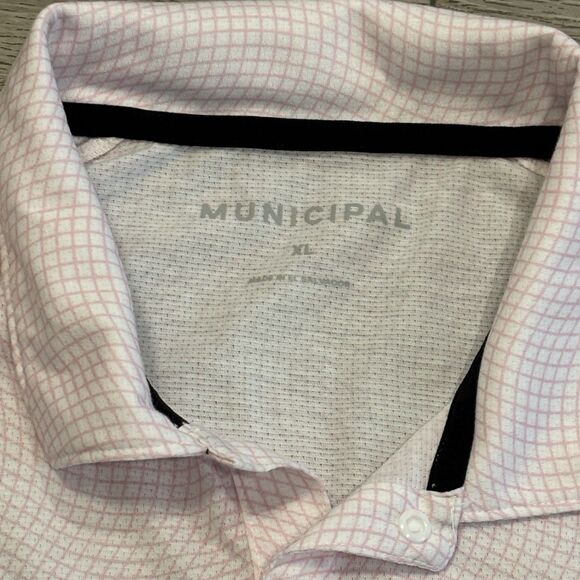 Municipal Golf Polo Shirt Mens XL Waste Management Open PGA Preppy Pink Athletic - Picture 4 of 9